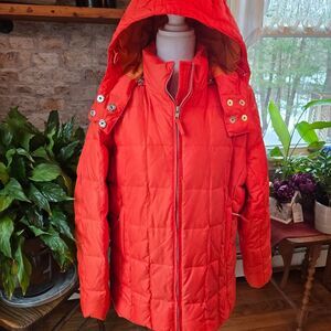 GAP Down Filled Women's Bright Orange  Hooded Ski Jacket M